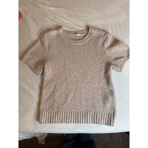 Cozy Beige Short Sleeve Sweater